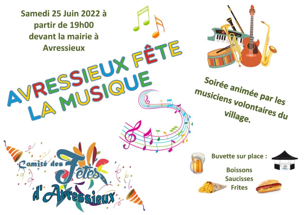 Avressieux fête la musique le 25 juin 2022 – Comité des fêtes d’Avressieux