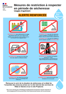 Mesures de restriction à respecter en période de sécheresse – ALERTE RENFORCEE – Du 03/11/22 au 30/11/22