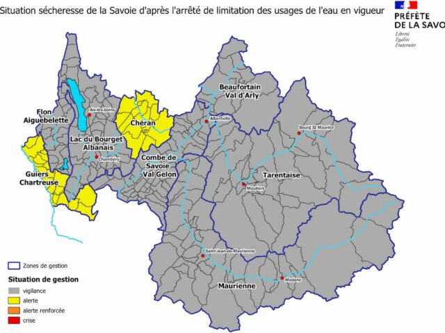 Maintien de la situation d' »Alerte » sécheresse sur une partie de la Savoie